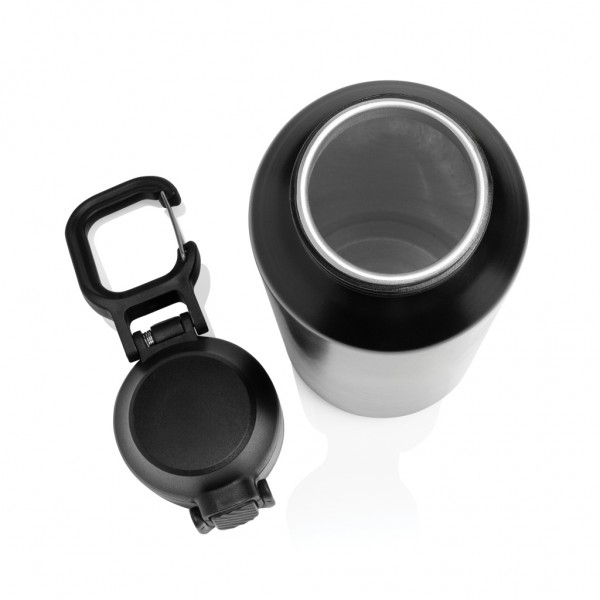 Via RCS Re-Steel Sportflasche mit Verschluss, 600ml, schwarz