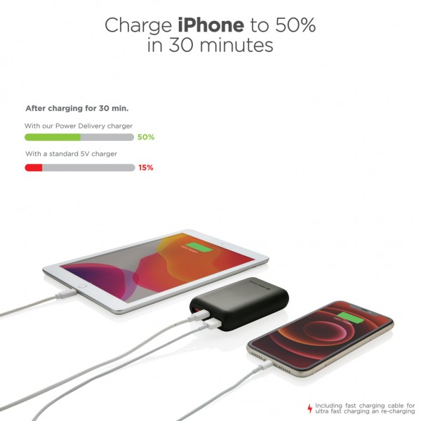 Urban Vitamin Alameda 10.000mAh 18W PD Powerbank, schwarz