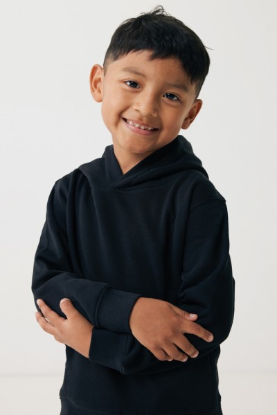 IQONIQ Yengo KidsHoodie mit Seitentaschen aus rec. Baumwolle, schwarz 1314