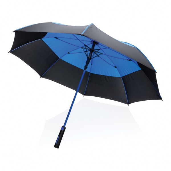 27` Impact AWARE™ RPET 190T Auto-Open Stormproof-Schirm, blau