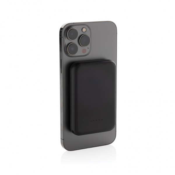 Stellar 5.000mAh 5W magnetische Powerbank aus RCS rec. ABS, schwarz