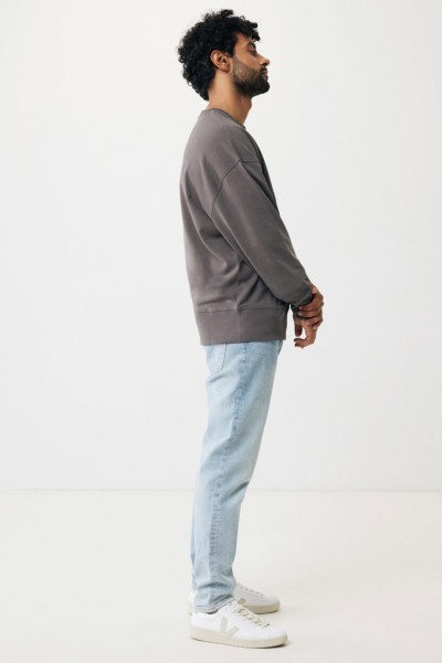 IQONIQ Kruger Relax-Rundhals-Sweater aus recycelt. Baumwolle, anthrazit L