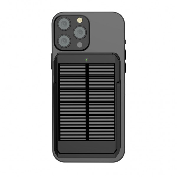 Skywave 5000mah Solar Powerbank, 10W Wireless aus rPlastik, schwarz