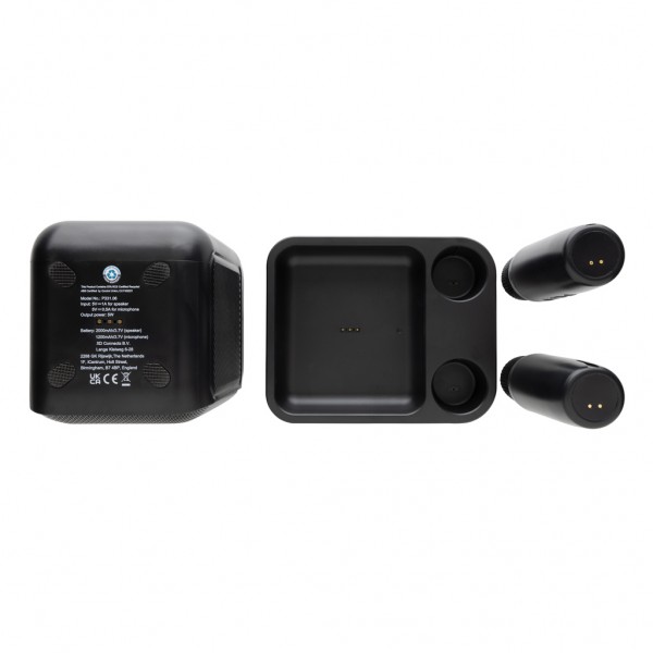 Singvibe Karaoke-Set mit Doppelmikrofon aus RCS rec. ABS, schwarz