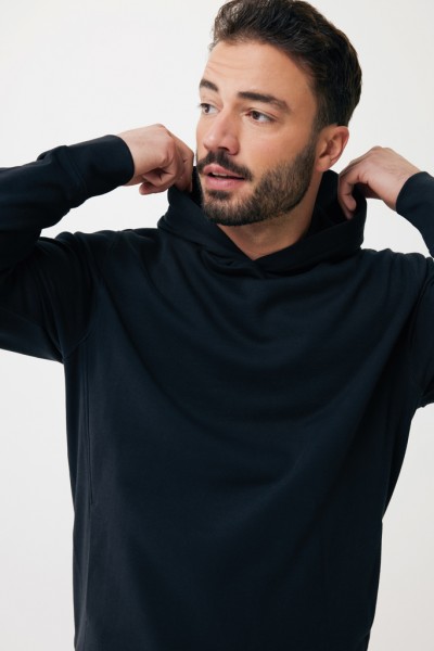IQONIQ Yengo Hoodie mit Seitentaschen aus rec. Baumwolle, schwarz XXS