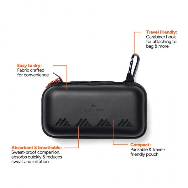 Nordic Drift GRS Aero Sport-Handtuch, schwarz