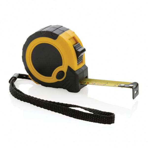 3m/16mm Maßband mit Stop-Taste aus RCS recycelt. Kunststoff, gelb