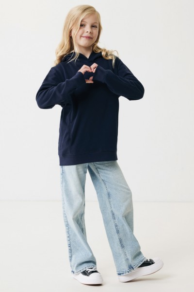 IQONIQ Yengo KidsHoodie mit Seitentaschen aus rec. Baumwolle, navy blau 34