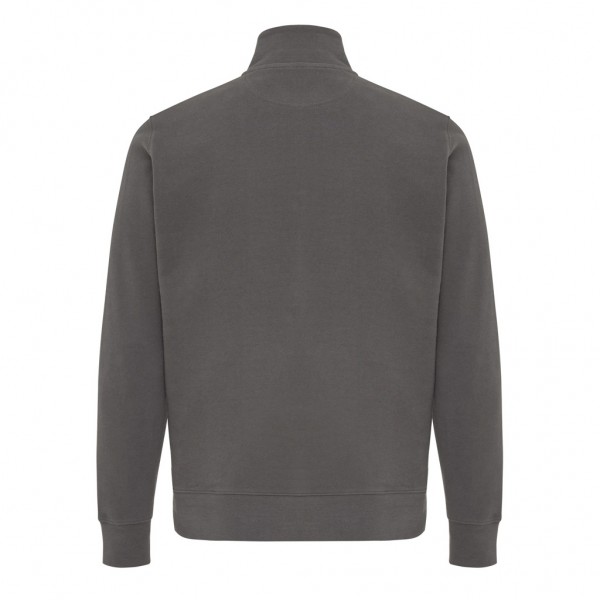 IQONIQ Elgon Quarter-Zip-Sweater aus rec. Baumwolle, anthrazit XXL