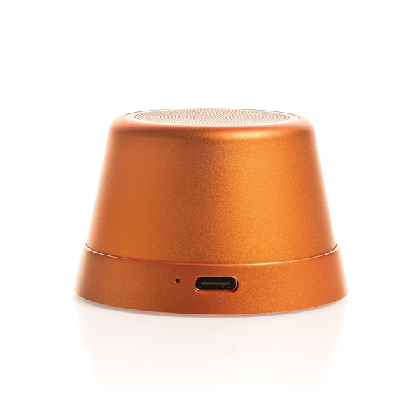 Nivio magnetischer 5W-Speaker aus RCS recyceltem Aluminium, orange