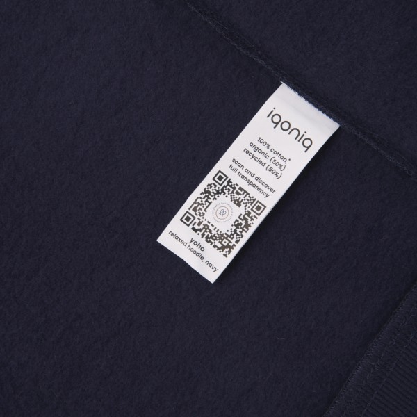 IQONIQ Yoho Relax-Hoodie aus recycelter Baumwolle, navy blau XXL