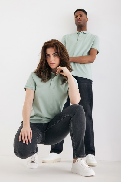 IQONIQ Yosemite Piqué-Poloshirt aus recycelter Baumwolle, Iceberg green XL
