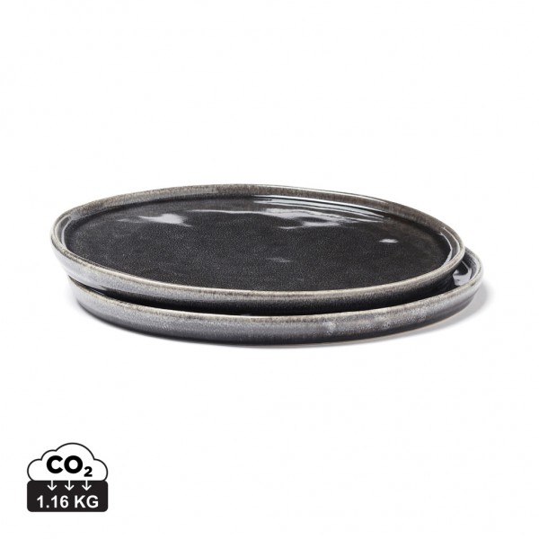 Nomimono 20cm Teller, 2er-Set, schwarz