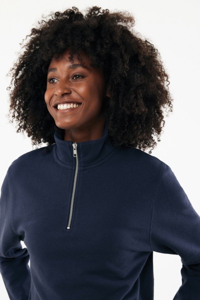 IQONIQ Elgon Quarter-Zip-Sweater aus rec. Baumwolle, navy blau S
