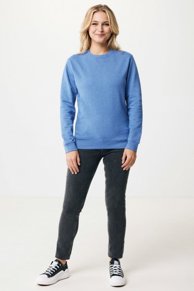 IQONIQ Denali ungefärbt. Rundhals-Sweater aus recycelter BW, heather blue XXXL