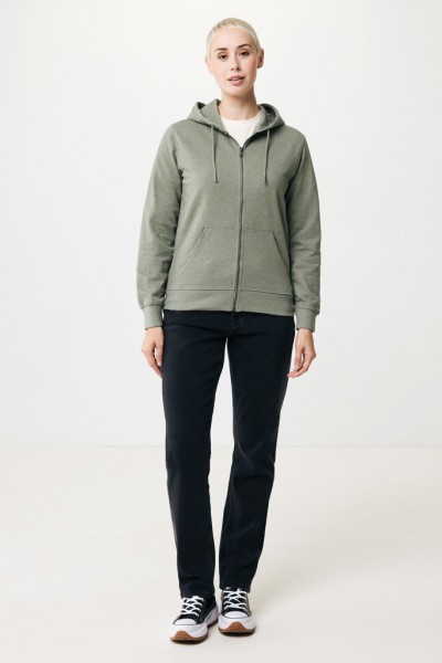 IQONIQ Abisko Zip-Kapuzenpullover aus recycelter Baumwolle, heather green XXS