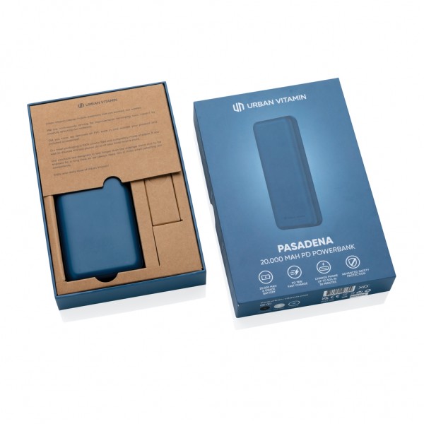 Urban Vitamin Pasadena 20.000mAh 18W PD Powerbank, blau