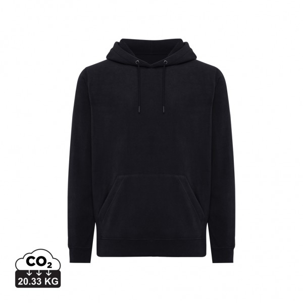 IQONIQ Trivor Mikrofleece-Kapuzen-Pulli aus recyc. Polyester, schwarz L