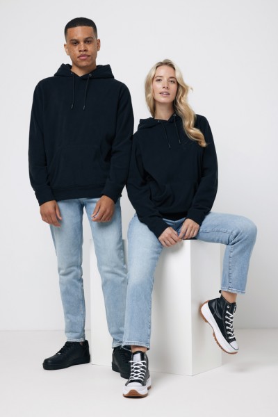 IQONIQ Trivor Mikrofleece-Kapuzen-Pulli aus recyc. Polyester, schwarz XXL