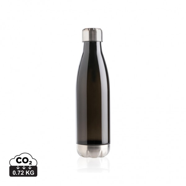 Auslaufsichere Trinkflasche mit Stainless-Steel-Deckel, schwarz