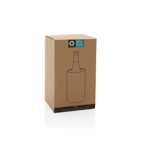 Vino Weinkühler aus RCS-zertifiziert recyc. Stainless-Steel, silber