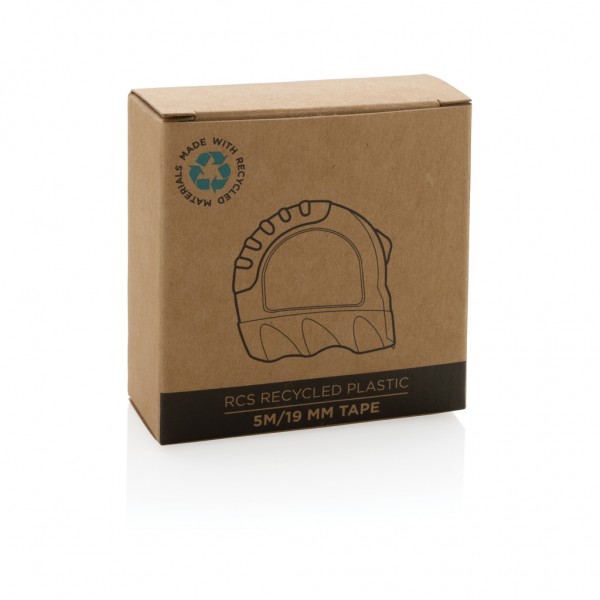 5m/19mm Maßband aus RCS recyceltem Kunststoff, schwarz