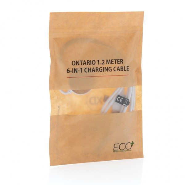 Ontario 1,2m 6-in-1 Ladekabel, weiß