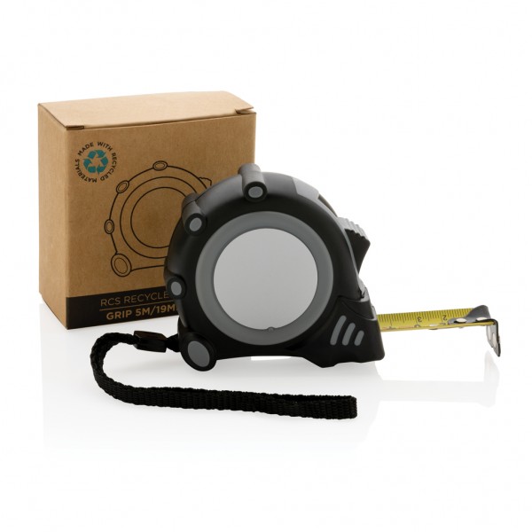 Grip 5m/19mm Maßband aus RCS recyceltem Kunststoff, grau