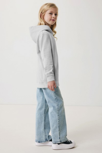 IQONIQ Yengo KidsHoodie mit Seitentaschen aus rec. Baumwolle, light heather grey 1314