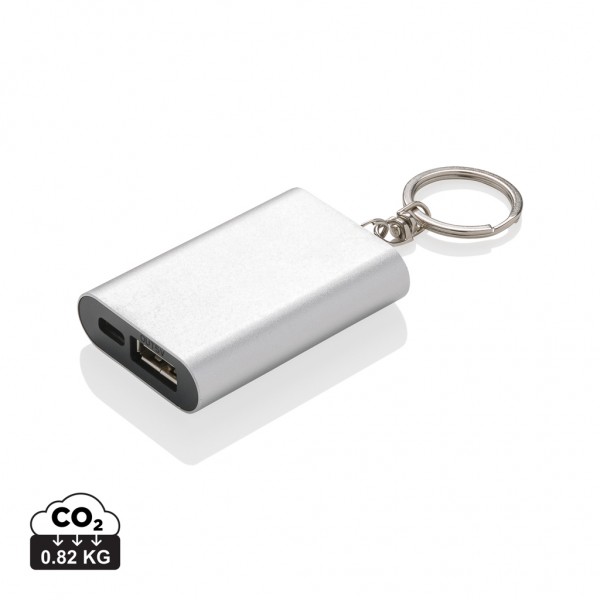 1.000 mAh Schlüsselanhänger Powerbank, silber