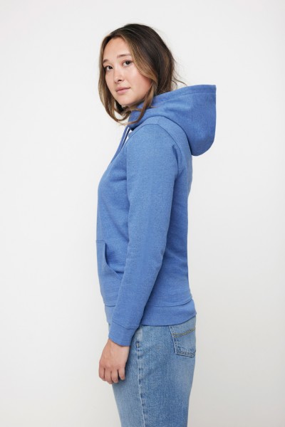 IQONIQ Torres ungefärbter Hoodie aus recycelter Baumwolle, heather blue XXL