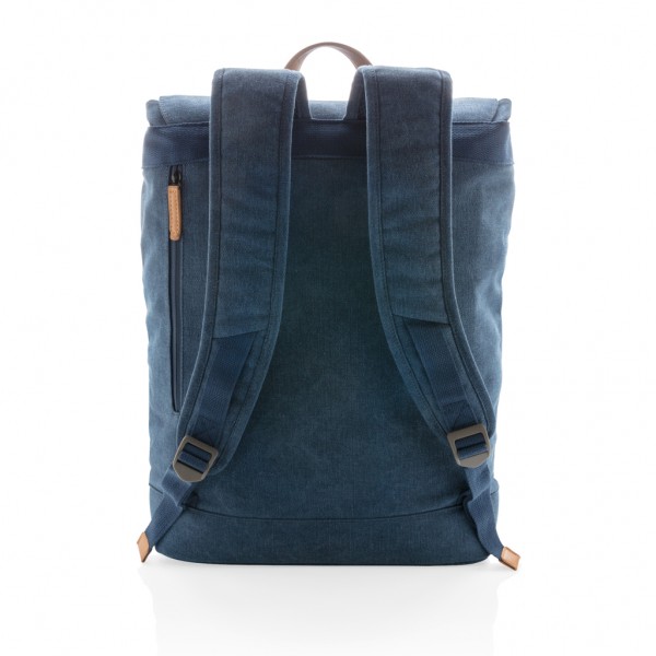 Canvas Laptop-Rucksack, PVC-frei, blau