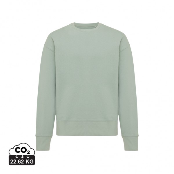 IQONIQ Kruger Relax-Rundhals-Sweater aus recycelt. Baumwolle, Iceberg green XXS