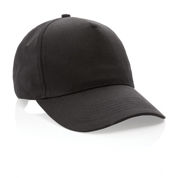 Impact 5 Panel Kappe aus 190gr rCotton mit AWARE™ Tracer, schwarz