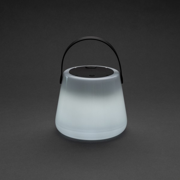 SolarGlow Außenleuchte aus RCS rec. Kunststoff mit USB-Lampe, weiß