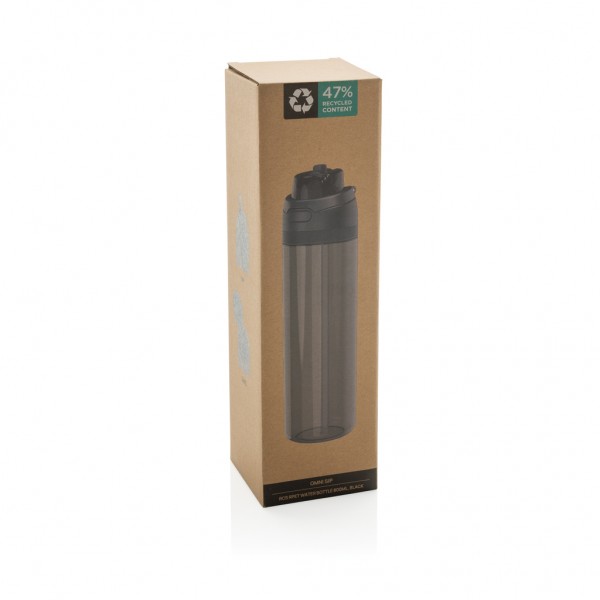 Omni Sip Wasserflasche 800ml aus RCS RPET, schwarz