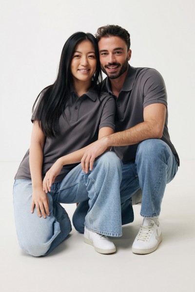 IQONIQ Yosemite Piqué-Poloshirt aus recycelter Baumwolle, anthrazit L