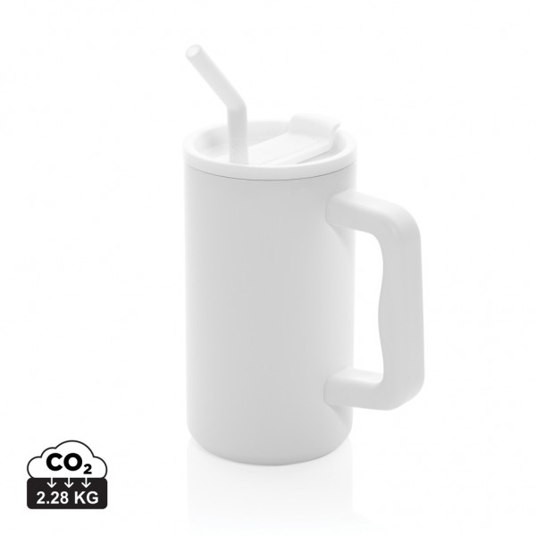 Cube Becher aus RCS recyceltem Stahl 800ml, weiß
