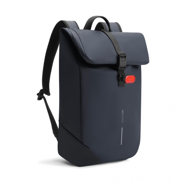 Urban wasserabweisender Flap-Top Rucksack, navy blau