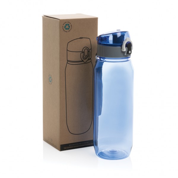 Yide verschließbare Wasserflasche aus RCS rec. PET, 800ml, blau