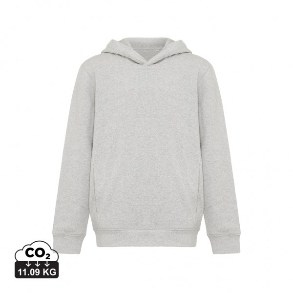 IQONIQ Yengo KidsHoodie mit Seitentaschen aus rec. Baumwolle, light heather grey 1314