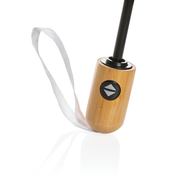 21` Impact AWARE™ RPET 190T Bambus-Schirm autom. open/close, weiß