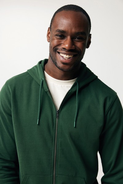 IQONIQ Abisko Zip-Kapuzenpullover aus recycelter Baumwolle, forest green XXS
