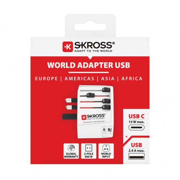 SKROSS MUV USB ( 1 USB-C 1 USB-A), weiß