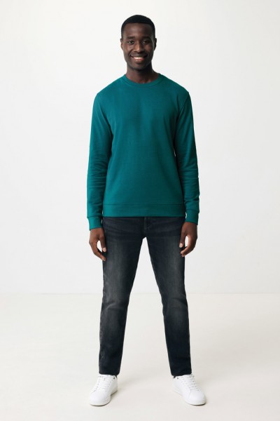 IQONIQ Zion Rundhals-Sweater aus recycelter Baumwolle, verdigris L