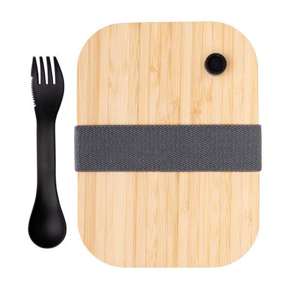 Lunch-Box aus Glas mit Bambusdeckel, transparent