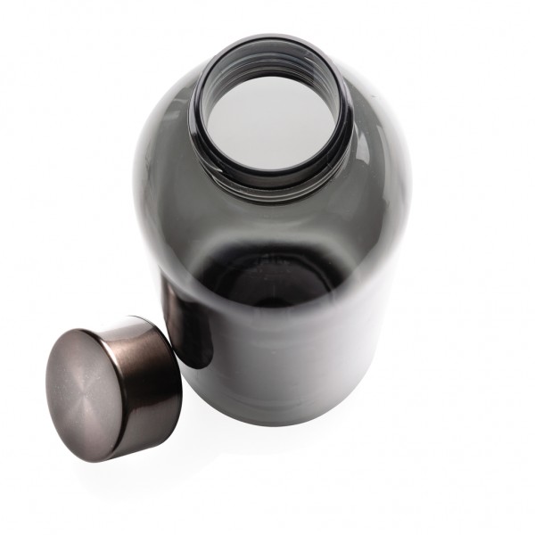 Auslaufsichere Trinkflasche mit Metalldeckel, schwarz