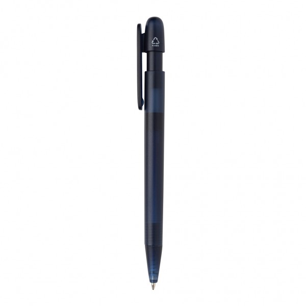 Devin transparenter Stift aus GRS zertifiziertem rABS, navy blau