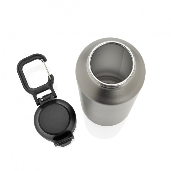 Via RCS Re-Steel Sportflasche mit Verschluss, 600ml, silber