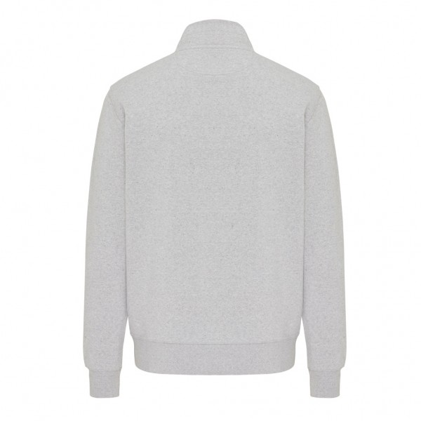 IQONIQ Elgon Quarter-Zip-Sweater aus rec. Baumwolle, light heather grey XXL